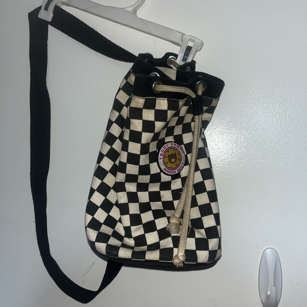 Teddy Fresh Checkered Black and White Backpack